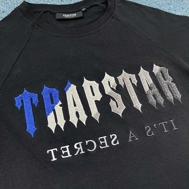 Conjunto Trapstar Verão Cinza Preto com Azul Claro