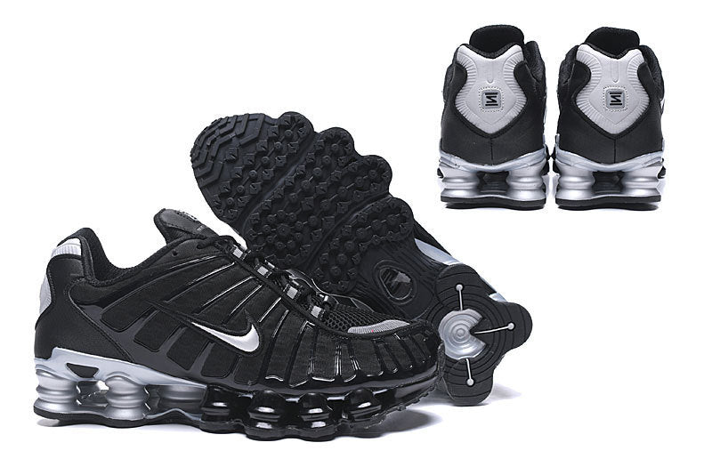 Nike shox silver sales and black