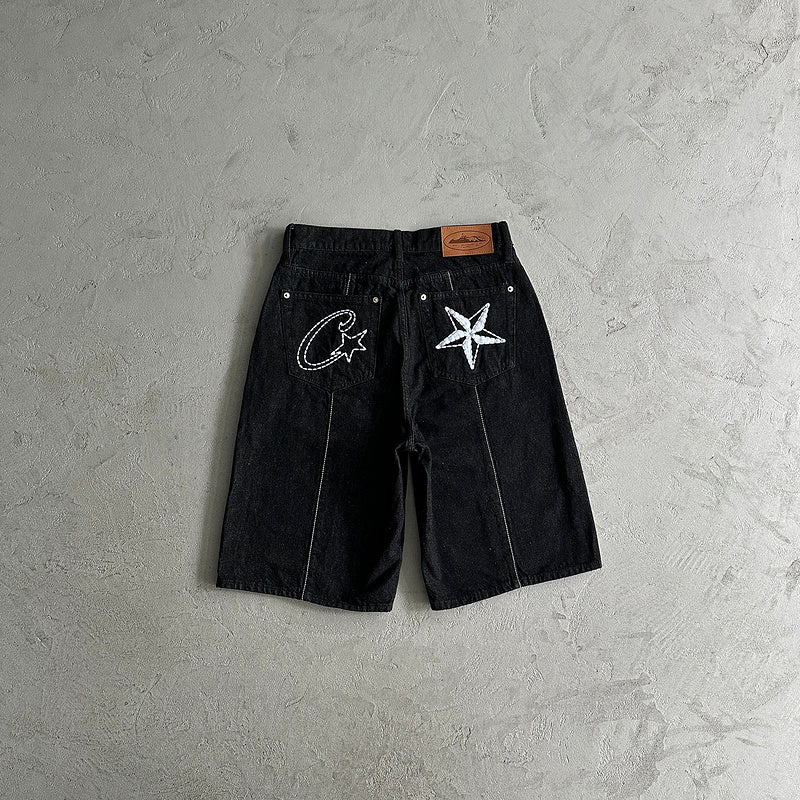 Jorts Jeans Corteiz "Preto"