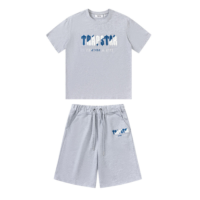 Conjunto Trapstar Verão Cinza Azul e Branco