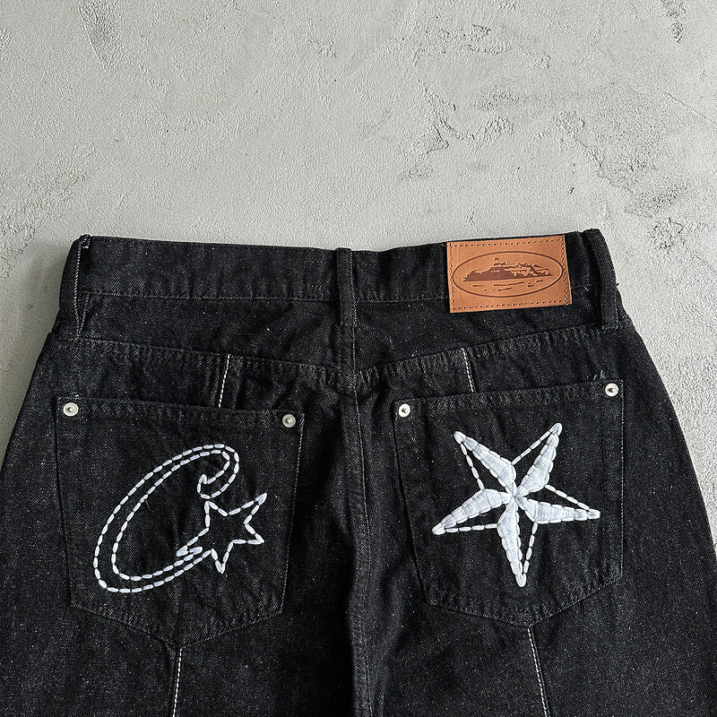 Jorts Jeans Corteiz "Preto"