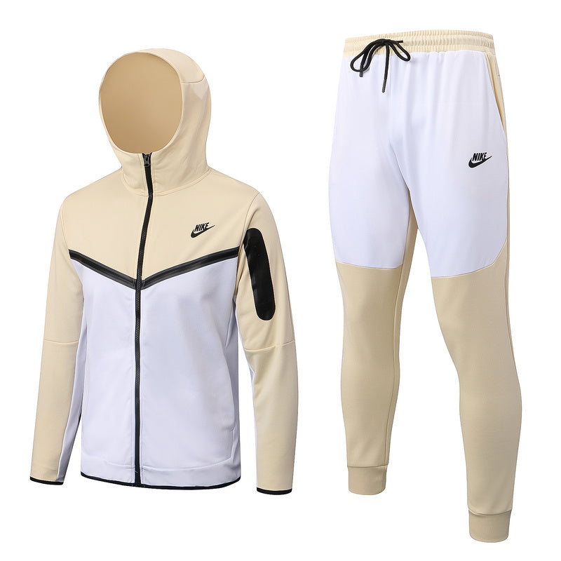 Conjunto Nike Tech Fleece "Bege e Branco"