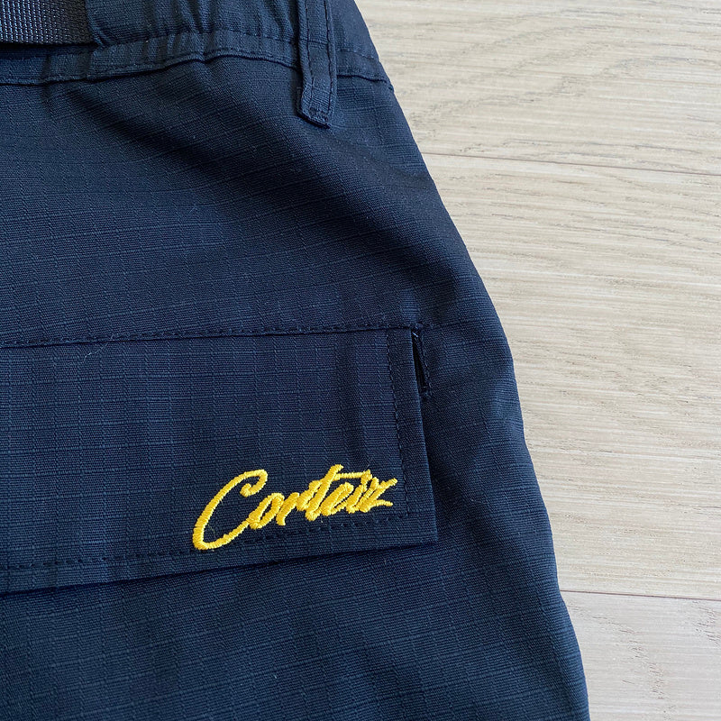 Calça Corteiz Cargo Preto com Amarelo