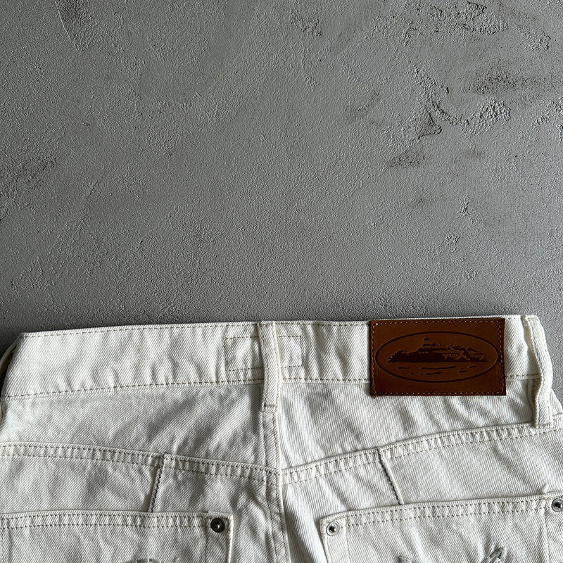 Jorts Jeans Corteiz "Branco"