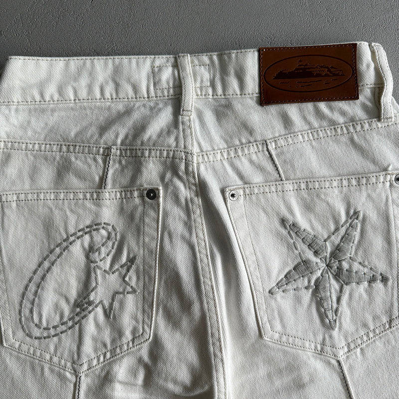 Jorts Jeans Corteiz "Branco"