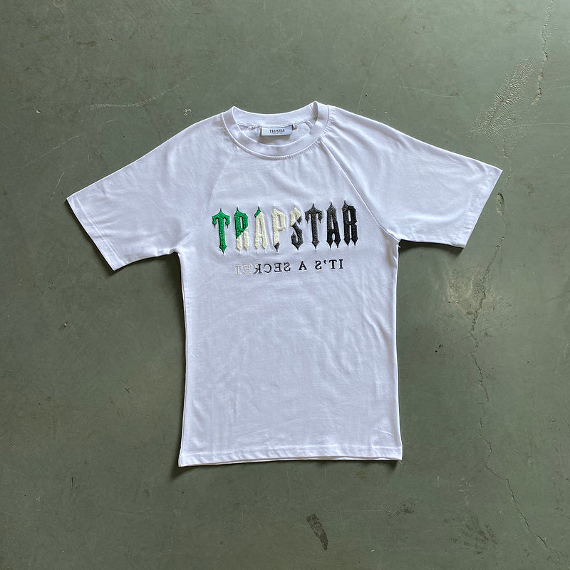 Conjunto Trapstar Verão Cinza Preto Branco com Verde