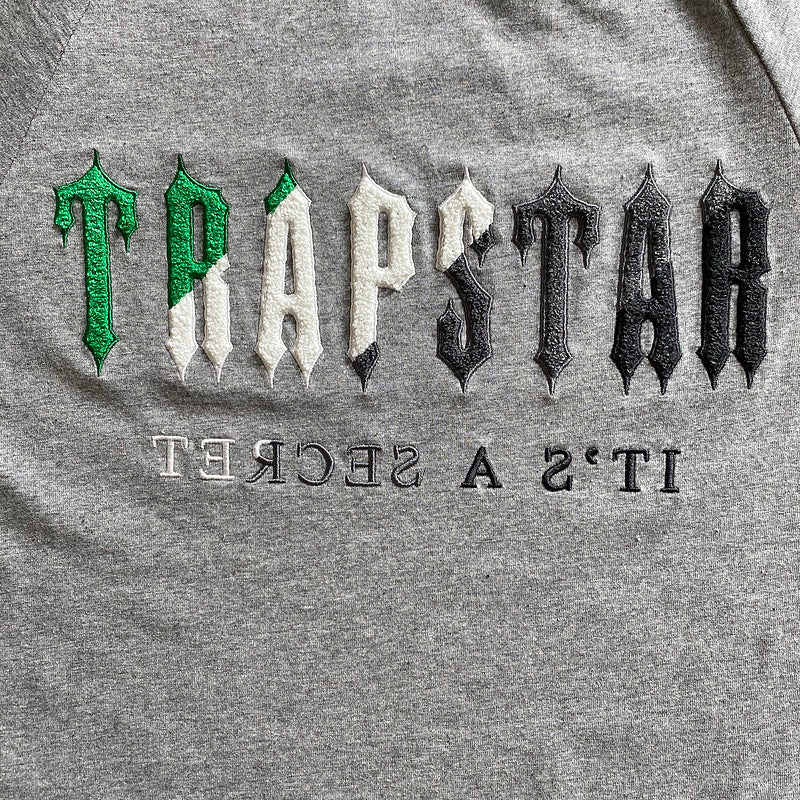 Conjunto Trapstar Verão Cinza Preto Branco com Verde