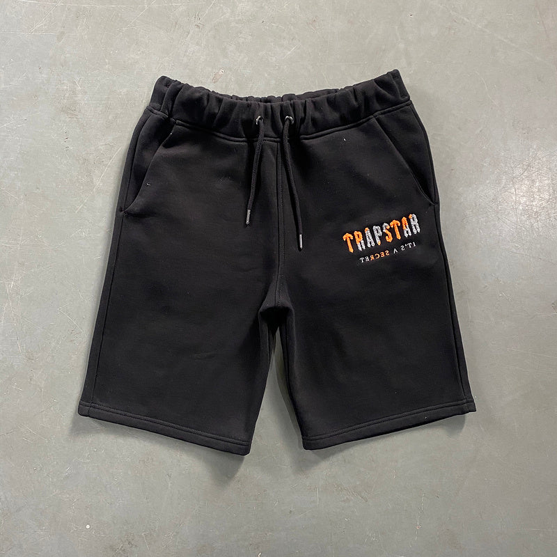 Conjunto Trapstar Verão Cinza Preto com Laranja