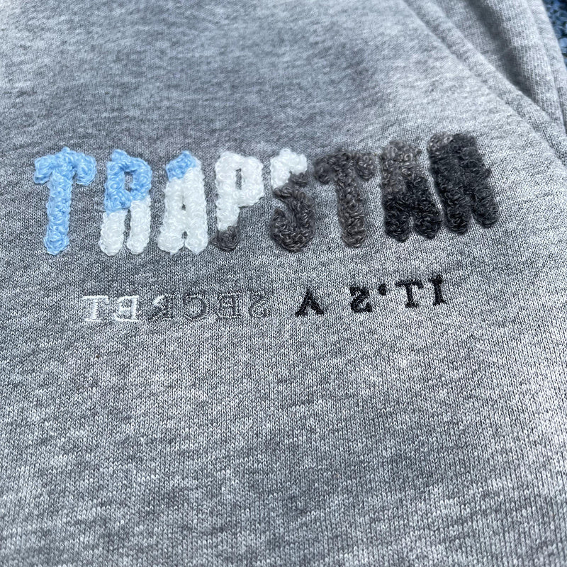 Conjunto Trapstar Verão Cinza Preto com Azul Claro