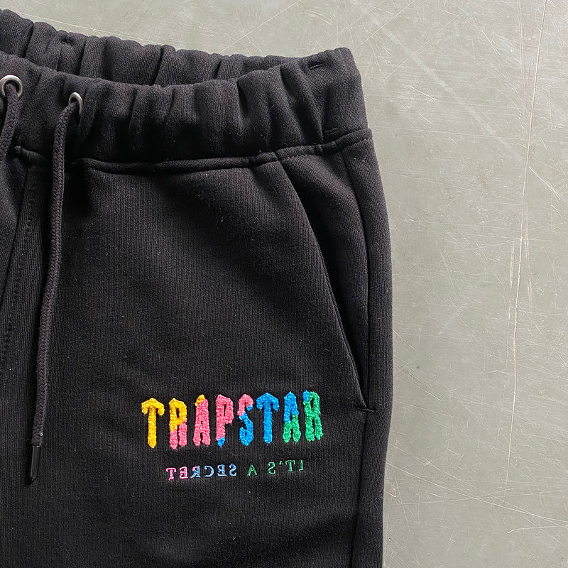 Conjunto Trapstar Verão Cinza Preto com Arco-Íris