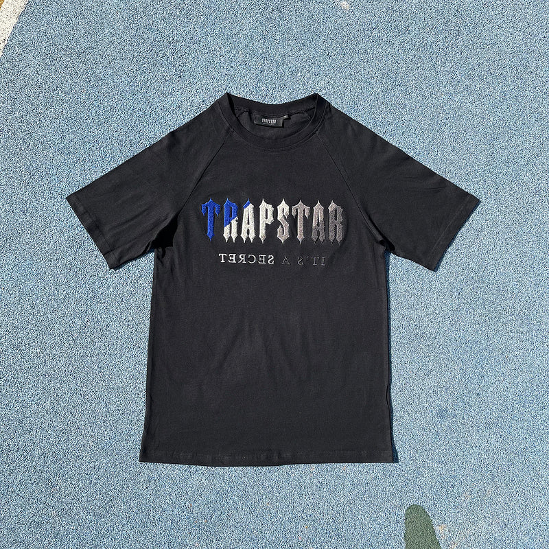 Conjunto Trapstar Verão Cinza Preto com Azul Claro