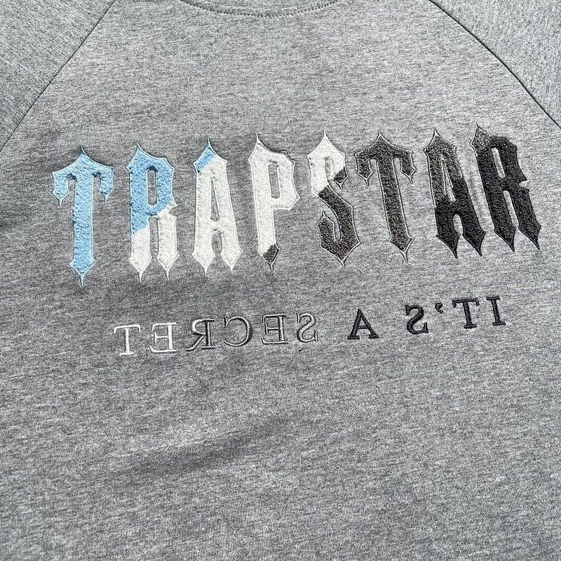 Conjunto Trapstar Verão Cinza Preto com Azul Claro