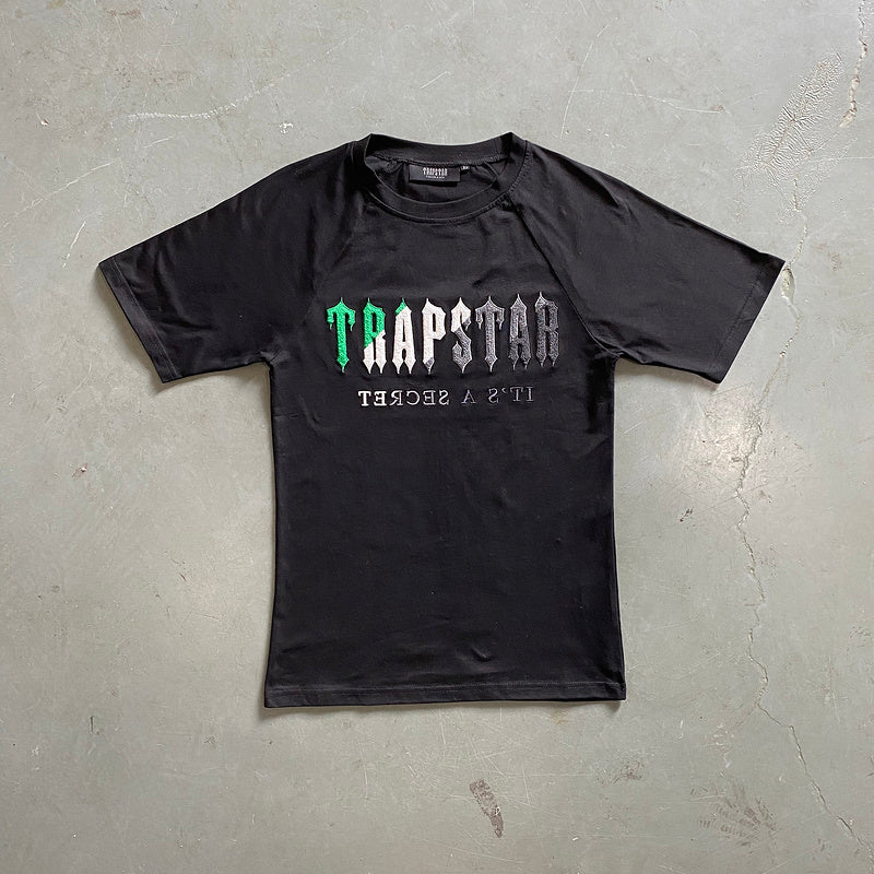 Conjunto Trapstar Verão Cinza Preto Branco com Verde