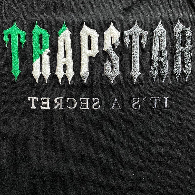 Conjunto Trapstar Verão Cinza Preto Branco com Verde